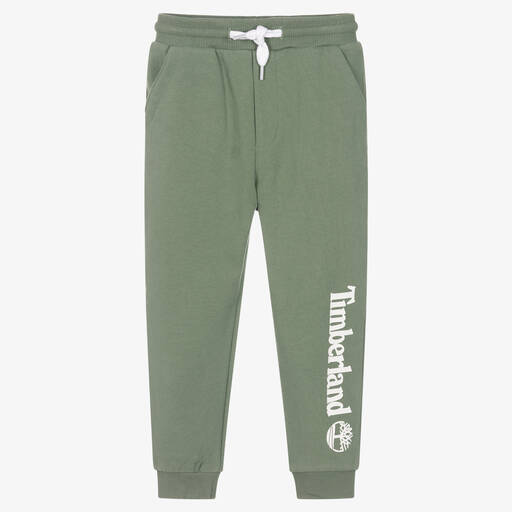 Timberland-Boys Green Cotton Logo Joggers | Childrensalon Outlet