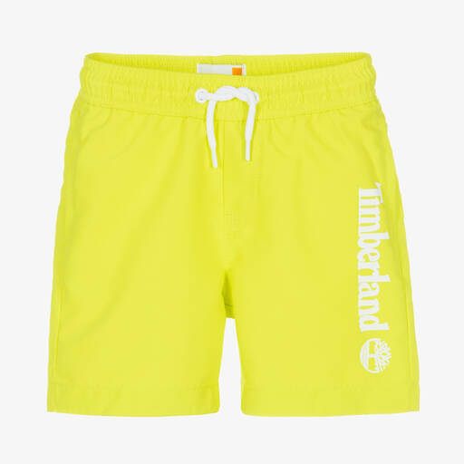 Timberland-Boys Green Logo Swim Shorts | Childrensalon Outlet