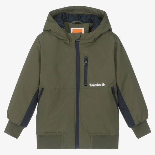 Timberland-Boys Green Water-Repellent Jacket | Childrensalon Outlet