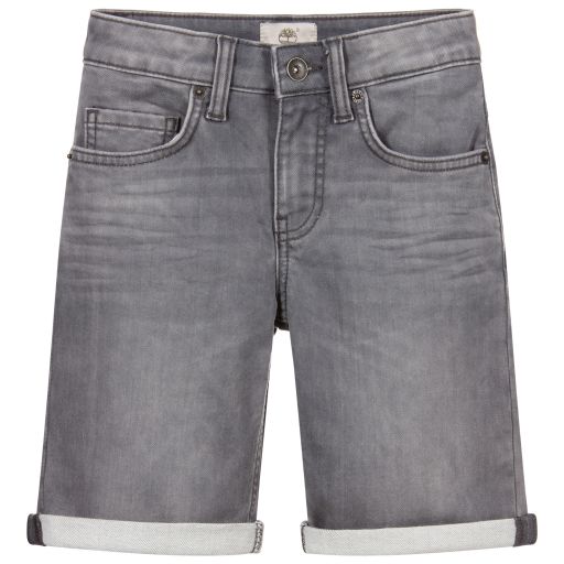Timberland-Boys Grey Denim Shorts | Childrensalon Outlet