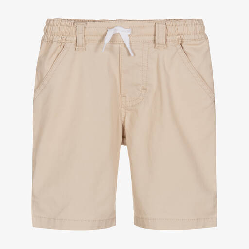 Timberland-شورت أطفال ولادي قطن تويل لون بيج فاتح | Childrensalon Outlet