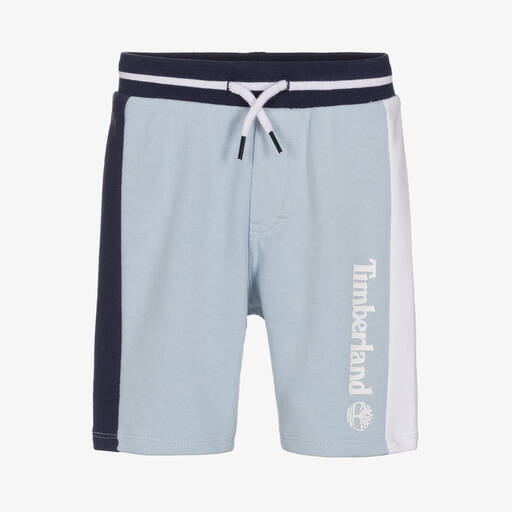 Timberland-Boys Light Blue Cotton Shorts | Childrensalon Outlet