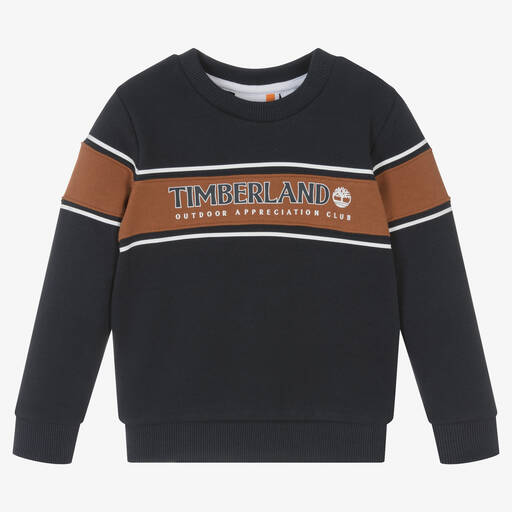 Timberland-Boys Navy Blue Cotton Sweatshirt | Childrensalon Outlet