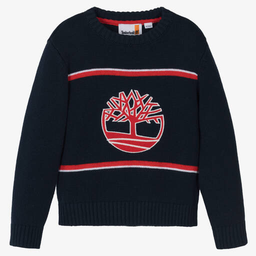 Timberland-Синий свитер из шерсти и хлопка | Childrensalon Outlet
