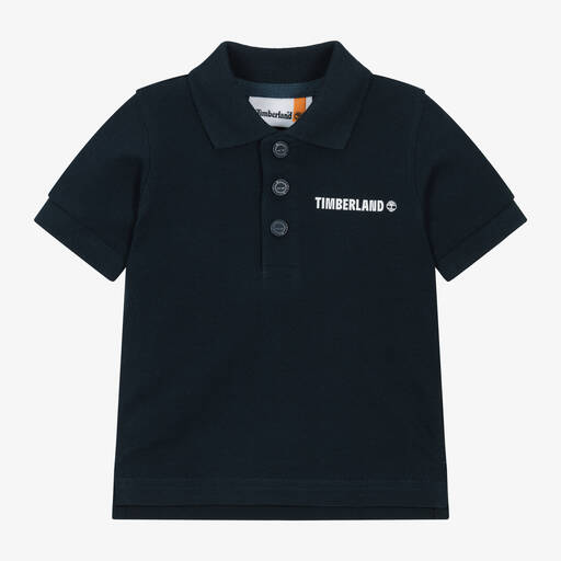 Timberland-Boys Navy Blue Organic Cotton Polo Shirt | Childrensalon Outlet