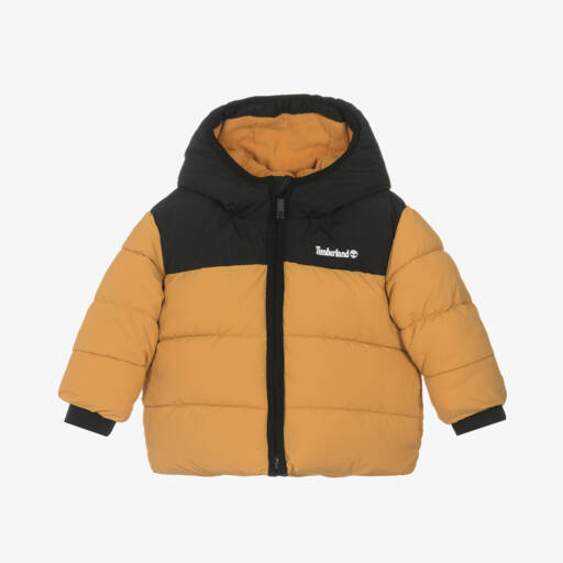 Timberland-جاكيت بافر بهودي لون أصفر للمواليد | Childrensalon Outlet