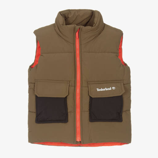 Timberland-جيليه بافر لون أخضر كاكي للأولاد | Childrensalon Outlet