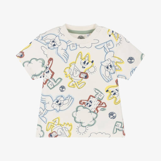 Timberland-Boys Soft Ivory Organic Tee | Childrensalon Outlet