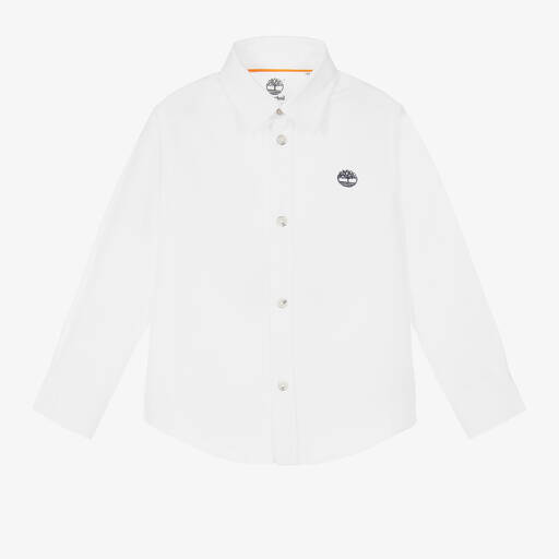 Timberland-Boys White Oxford Cotton Shirt | Childrensalon Outlet