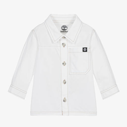 Timberland-Boys White Oxford Cotton Shirt | Childrensalon Outlet