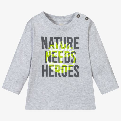 Timberland-Grey Organic Cotton Top | Childrensalon Outlet