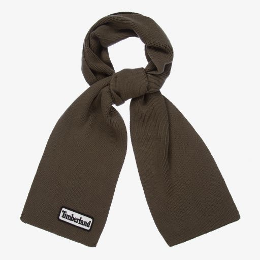 Timberland-Khaki Green Knitted Scarf  | Childrensalon Outlet