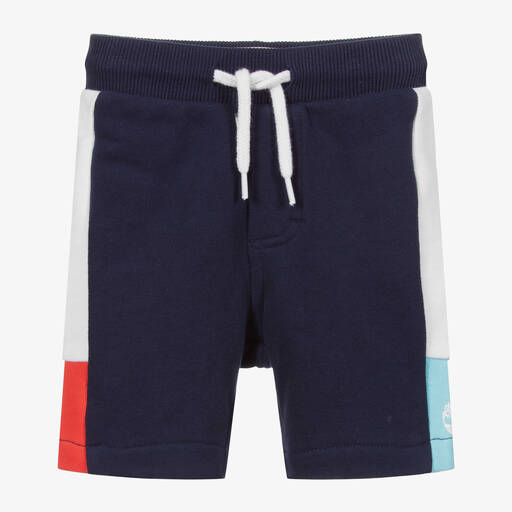 Timberland-Navy Blue Cotton Logo Shorts | Childrensalon Outlet