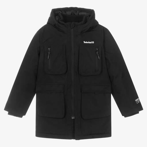 Timberland-Черное пальто с капюшоном для мальчиков-подростков | Childrensalon Outlet