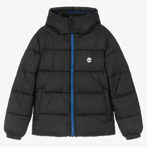 Timberland-Черный пуховик с капюшоном | Childrensalon Outlet