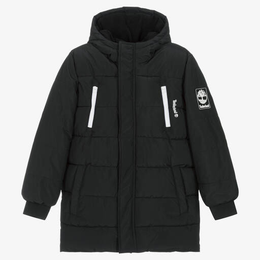 Timberland-Teen Boys Black Water-Repellent Puffer Coat | Childrensalon Outlet