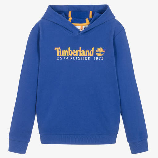 Timberland-Teen Boys Blue Cotton Hoodie | Childrensalon Outlet