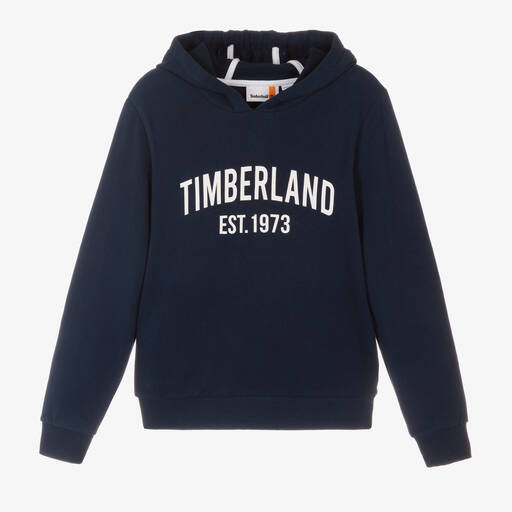 Timberland-Teen Boys Blue Cotton Jersey Hoodie | Childrensalon Outlet