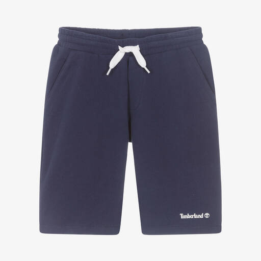 Timberland-Teen Boys Blue Cotton Logo Shorts | Childrensalon Outlet