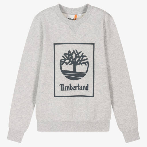Timberland-Teen Boys Grey Logo Sweatshirt | Childrensalon Outlet