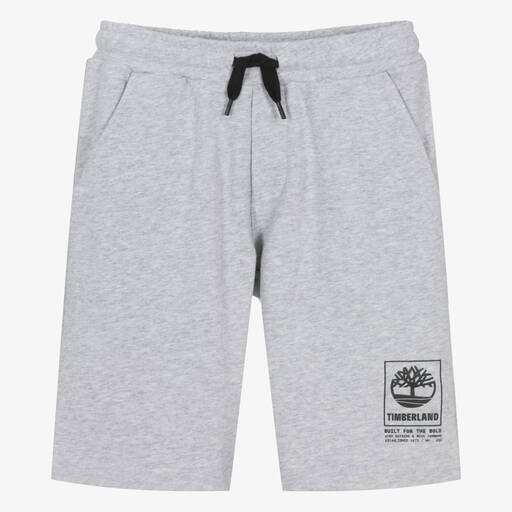Timberland-Teen Boys Grey Marl Cotton Shorts | Childrensalon Outlet