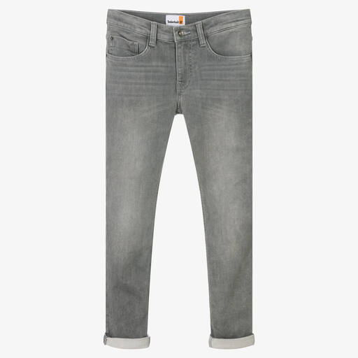 Timberland-Teen Boys Grey Slim Fit Denim Jeans | Childrensalon Outlet
