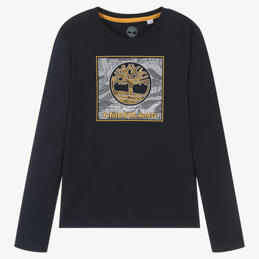 Timberland-توب تينز ولادي قطن جيرسي عضوي لون كحلي | Childrensalon Outlet