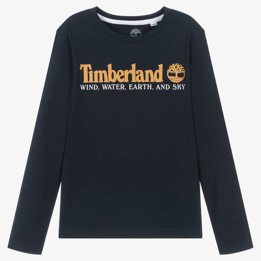 Timberland-توب تينز ولادي قطن جيرسي عضوي لون كحلي | Childrensalon Outlet