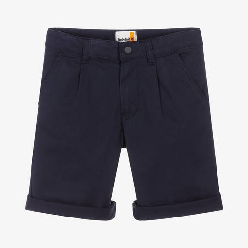 Timberland-شورت تشينو تينز ولادي قطن تويل لون كحلي | Childrensalon Outlet