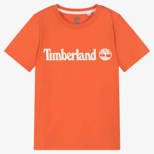 Timberland-Оранжевая футболка для мальчиков | Childrensalon Outlet