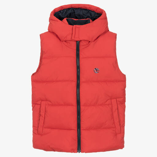 Timberland-Teen Boys Red Water Repellent Puffer Gilet  | Childrensalon Outlet