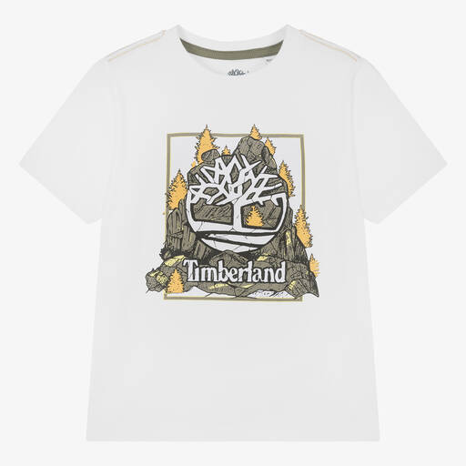 Timberland-تيشيرت قطن عضوي لون أبيض للمراهقين | Childrensalon Outlet