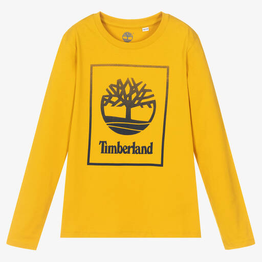 Timberland-Teen Boys Yellow Logo Top | Childrensalon Outlet