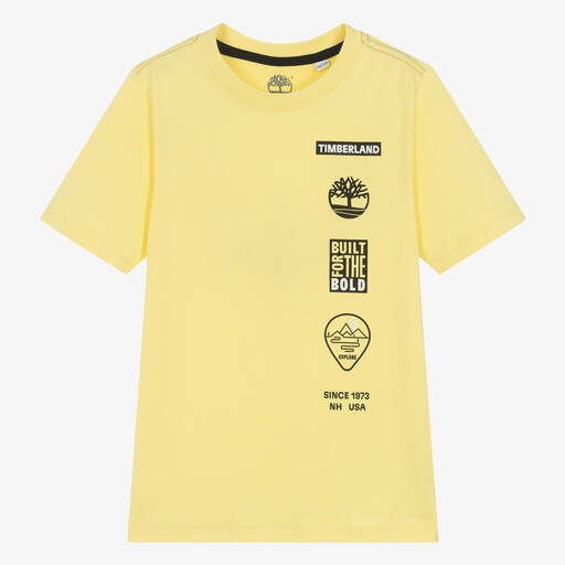Timberland-Teen Boys Yellow Organic Cotton T-Shirt | Childrensalon Outlet