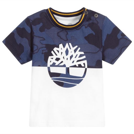 Timberland-White Organic Cotton T-Shirt | Childrensalon Outlet
