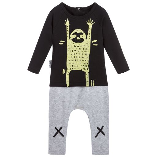 Tiny Tribe-Black Cotton Baby Outfit | Childrensalon Outlet