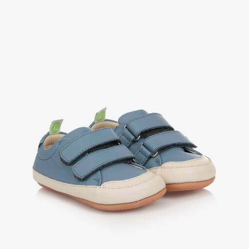 Tip Toey Joey-Blue Leather Baby Trainers   | Childrensalon Outlet