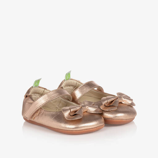 Tip Toey Joey-Розовые кожаные туфли металлик для малышек | Childrensalon Outlet