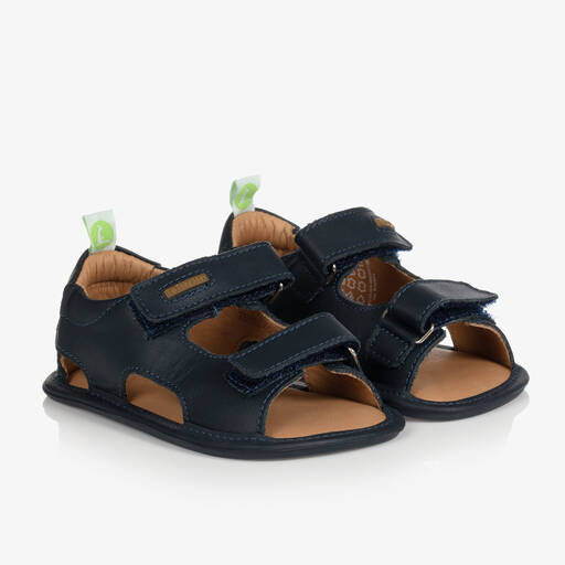 Tip Toey Joey-Navy Blue Leather Baby Sandals | Childrensalon Outlet