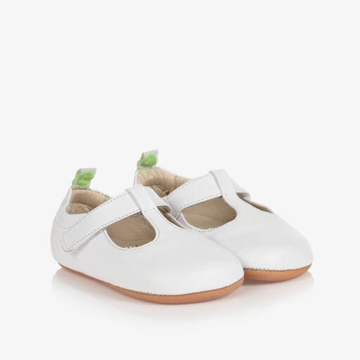 Tip Toey Joey-White Leather Baby Shoes  | Childrensalon Outlet