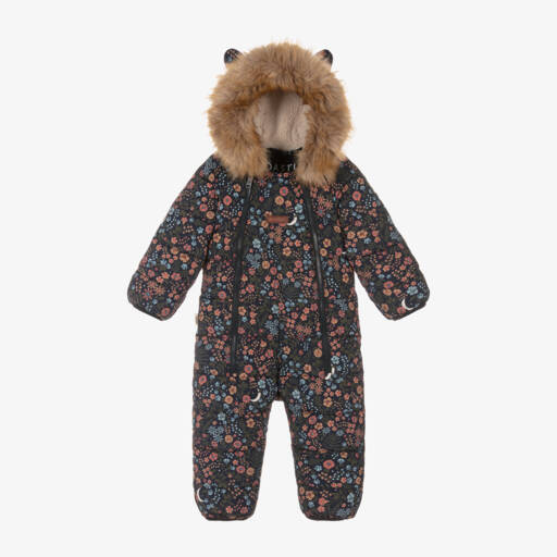 Töastie-Girls Navy Blue Floral Snowsuit | Childrensalon Outlet