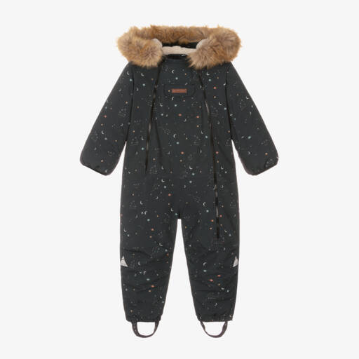 Töastie-Navy Blue Star Padded Snowsuit | Childrensalon Outlet