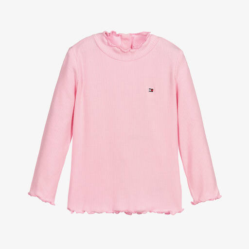 Tommy Hilfiger-Baby Girls Pink Ribbed Top | Childrensalon Outlet