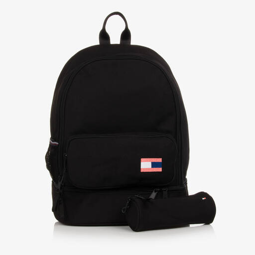 Tommy Hilfiger-Black Backpack & Pencil Case Set (38cm) | Childrensalon Outlet