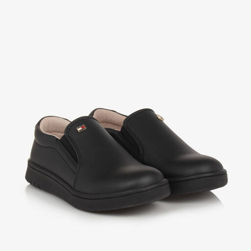 Tommy Hilfiger-حذاء رياضي سليب أون جلد صناعي لون أسود | Childrensalon Outlet