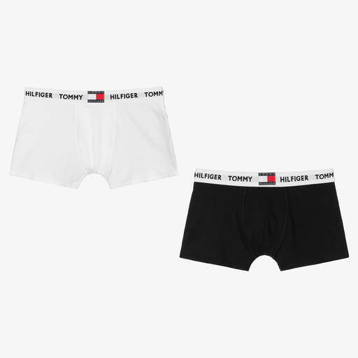 Tommy Hilfiger-Black & White Boxers (2 Pack) | Childrensalon Outlet