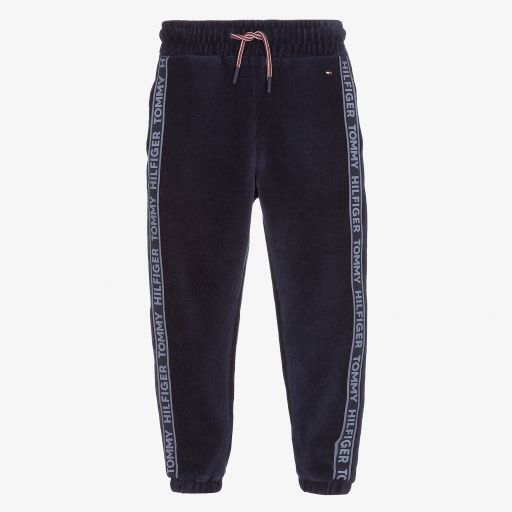 Tommy Hilfiger-Blaue Jogginghose aus Cord-Velours | Childrensalon Outlet