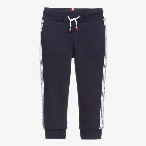 Tommy Hilfiger-Blue Cotton Logo Joggers | Childrensalon Outlet