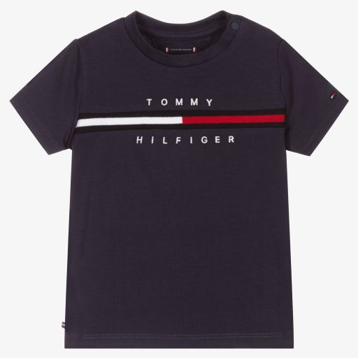 Tommy Hilfiger-Blue Logo Baby T-Shirt | Childrensalon Outlet