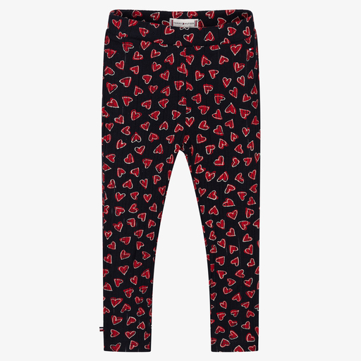 Tommy Hilfiger-Blue & Red Heart Baby Leggings | Childrensalon Outlet